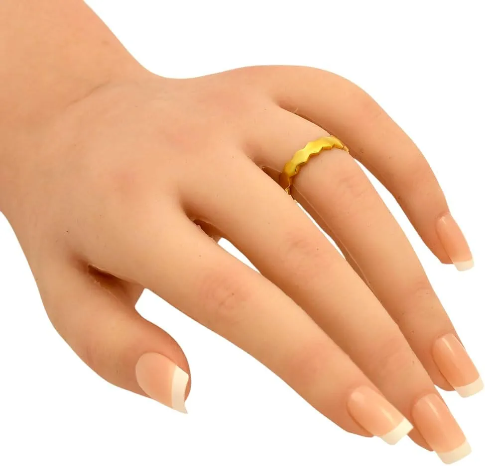 18K Gold Filled Non-Tarnish Chevron Band Ring  Minimalist Zigzag Stacking Ring for Women  Simple Geometric Gold Midi Ring Jewelry