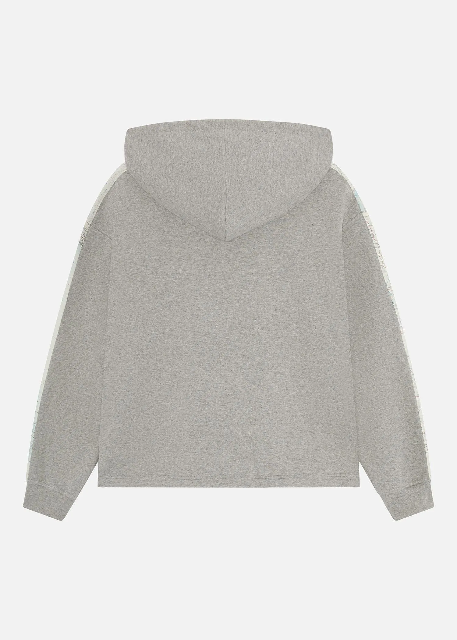 1950S SILK MAP HOODED SWEAT GREY