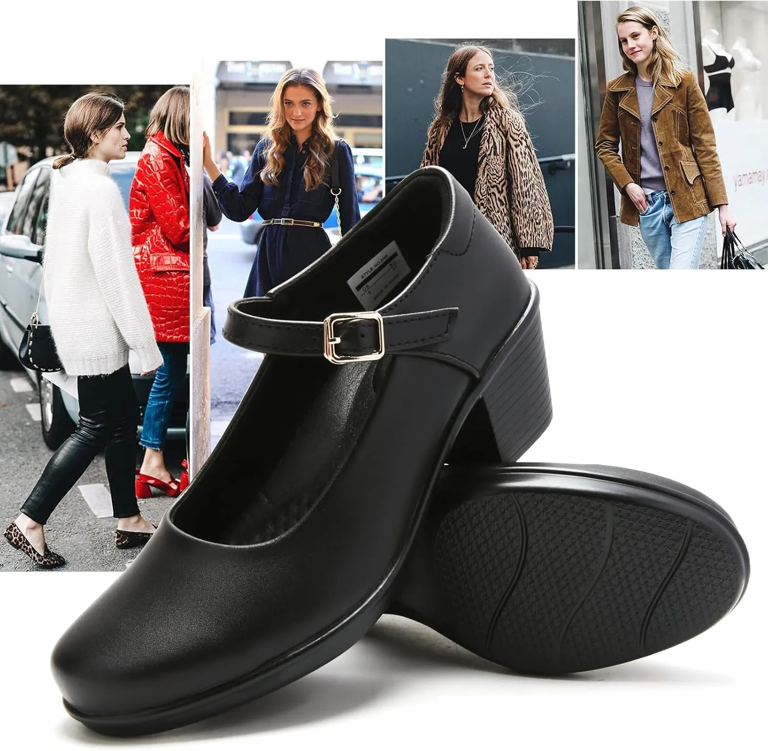 2025 Women's Mary Jane High Heels Pumps, Chunky 2-Inch Heel, Comfortable Dress Shoes for Work, Casual and Office Business, Zapatos para Mujer de Vestir