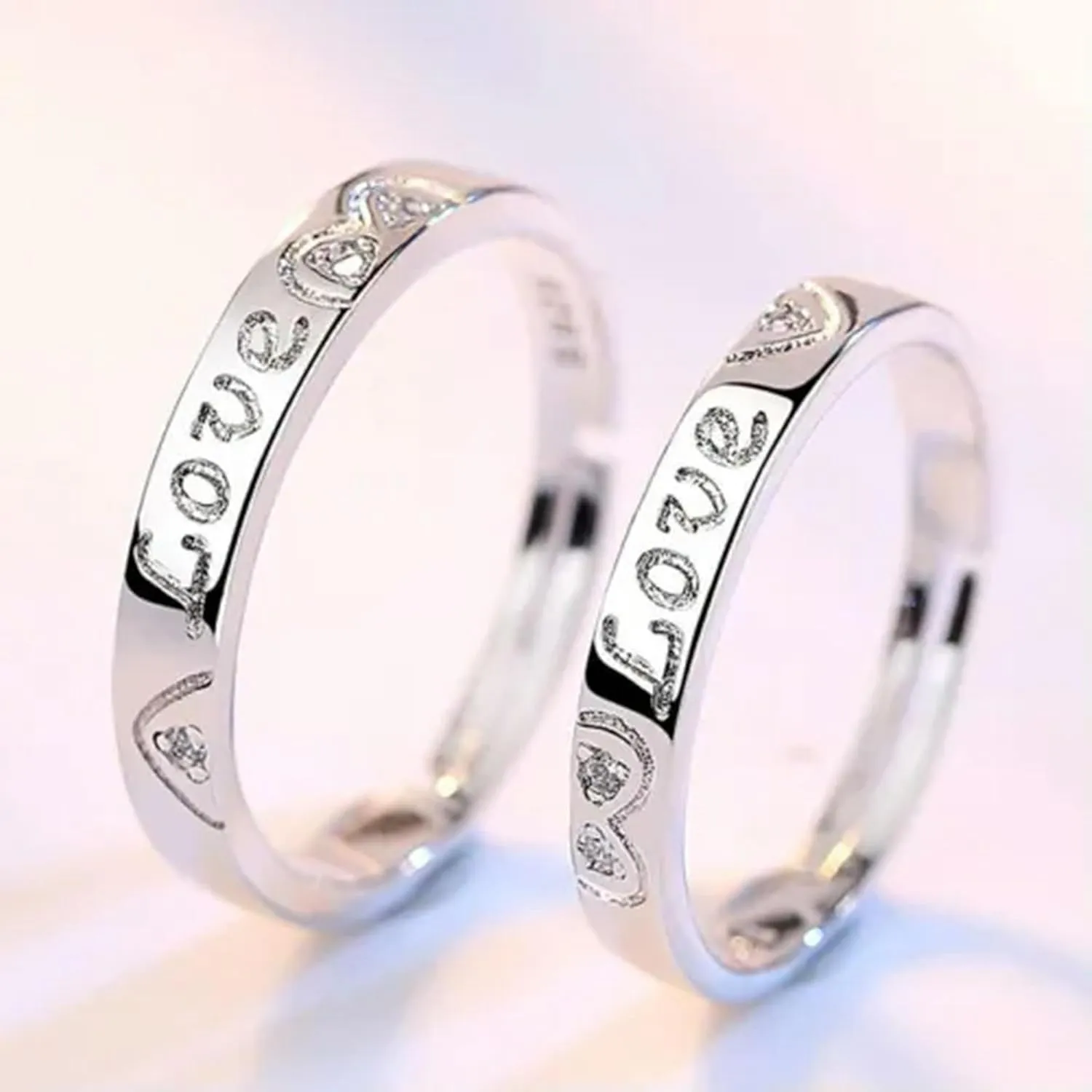 925 Silver Plated 1 Pair Couples Rings Promise Wedding Engagement Rings Women-Style 20