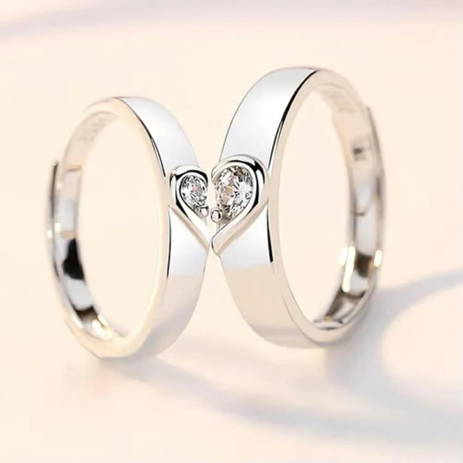 925 Silver Plated 1 Pair Couples Rings Promise Wedding Engagement Rings Women-Style 20