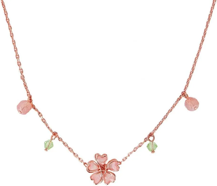925 Sterling Silver Necklaces for Women's Pendant Beads Simulated Diamond Necklaces for Women with Cubic Zirconia
