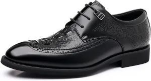 ADMLZQQ Men Dress Shoes Lace Up Oxford Classic Plain Toe Modern Formal Leather Shoes for Men