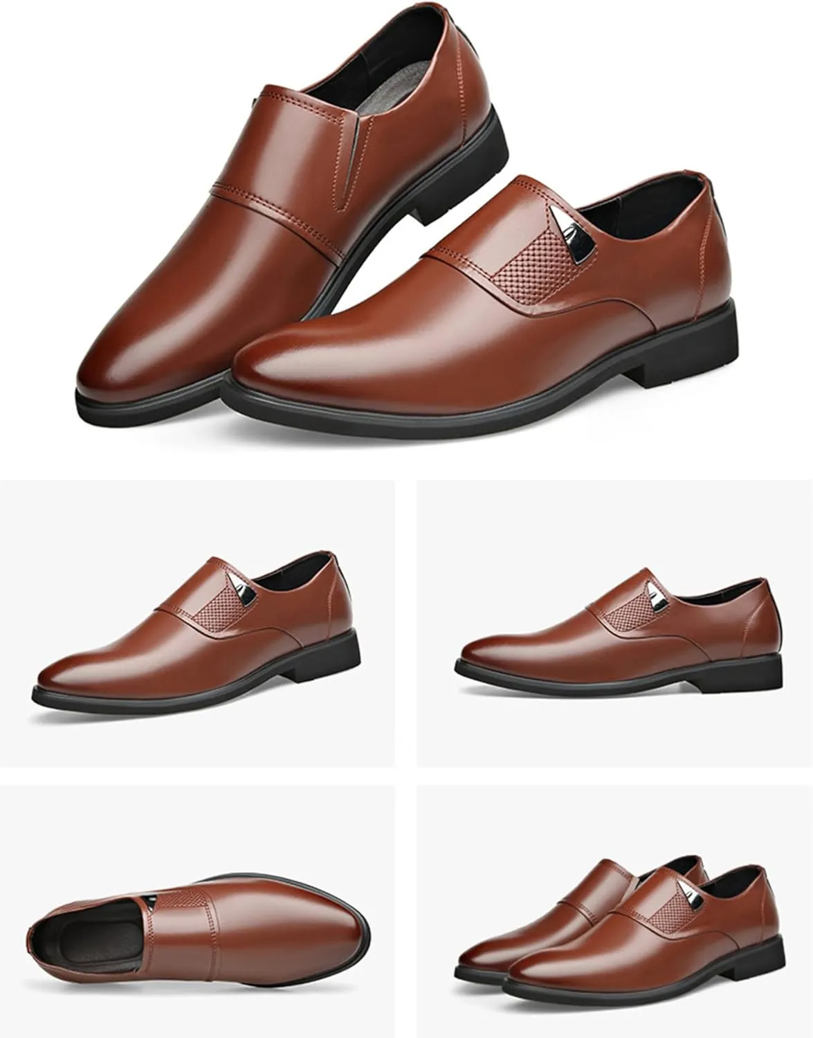 ADMLZQQ Men's Casual Slip-On Loafers Shoes Pointed Toe Wedding Dress Shoes Luxury Bussiness Office Shoes
