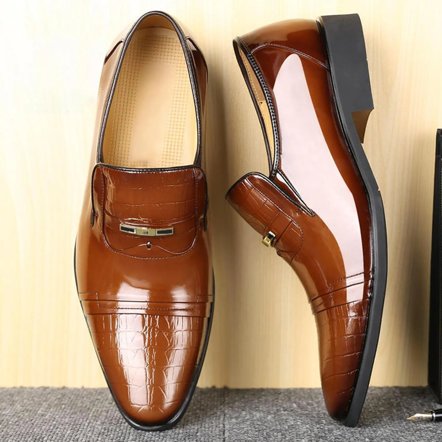 ADMLZQQ Men's Loafer Shoes,Casual Penny Loafers for Men,Slip-On Dress Men Shoes Wedding Shoes