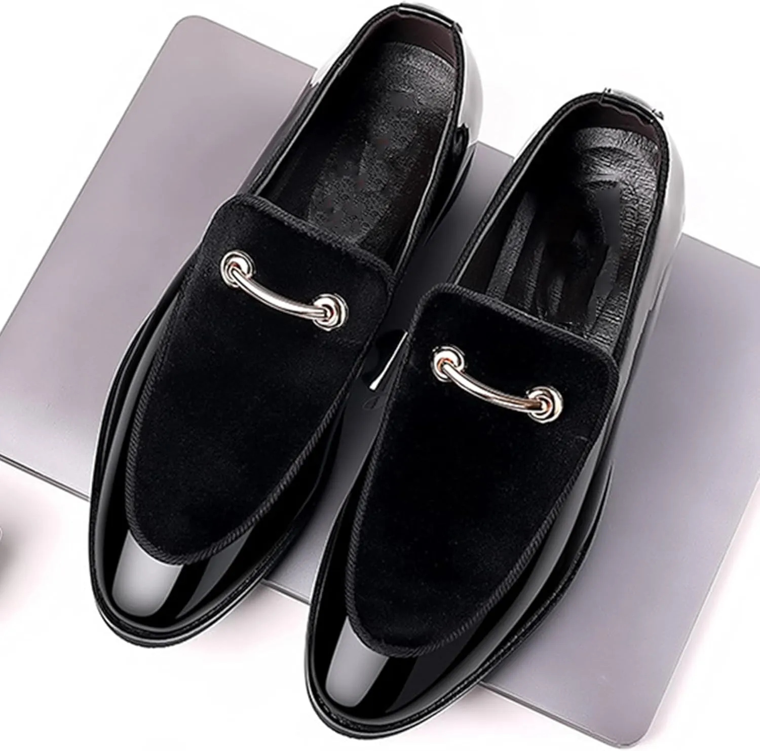ADMLZQQ Mens Slip on Leather Casual Walking Shoes Comfortable for Work Office Dress Outdoor