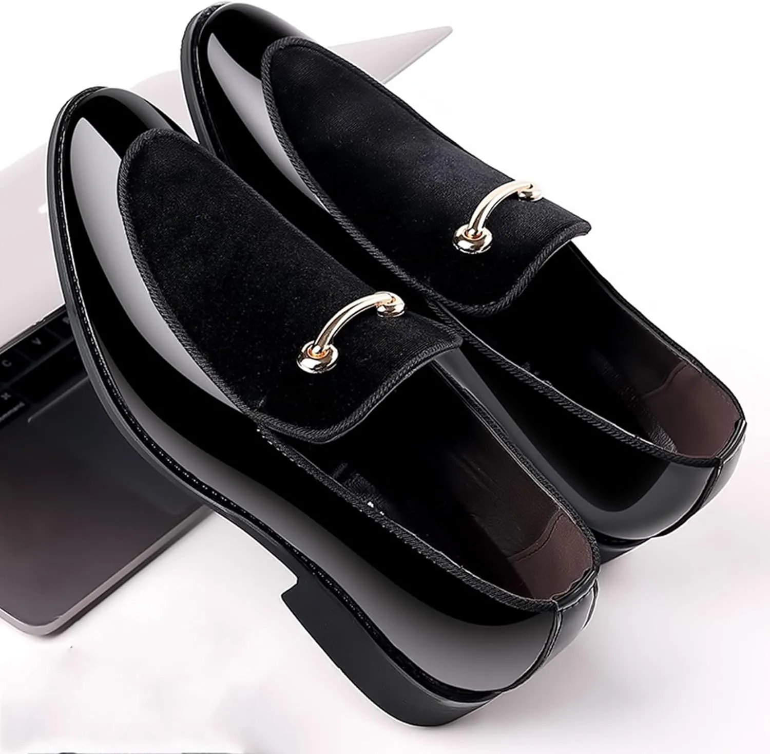 ADMLZQQ Mens Slip on Leather Casual Walking Shoes Comfortable for Work Office Dress Outdoor
