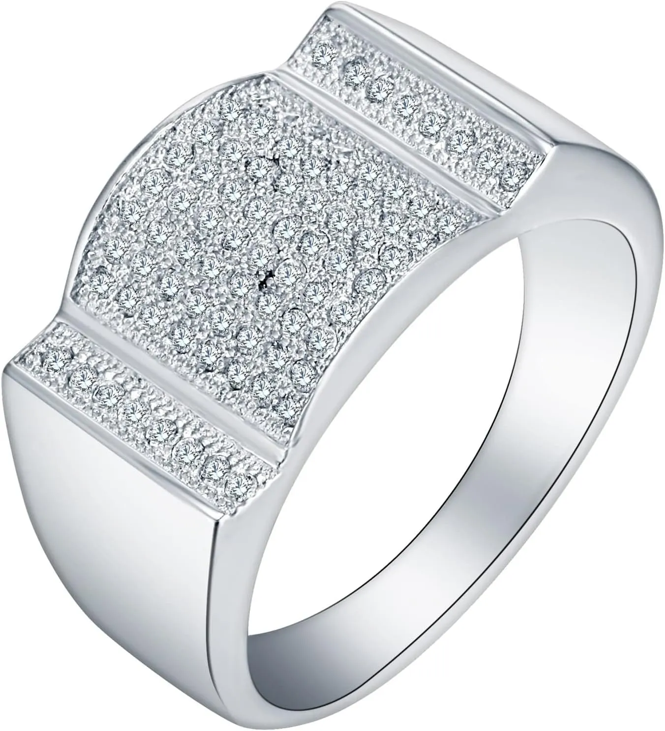 Best Friend Rings Cute, Mid Finger Rings Silver Geometric Inlaid with Zircon Memorial Jewelry for Women