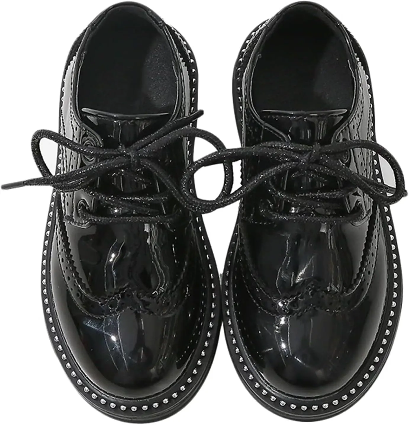 Boy's Formal Dress Shoes Oxford for Church,School Uniform,Graduation,Wedding,Girl's Lace Up Derby Shoes