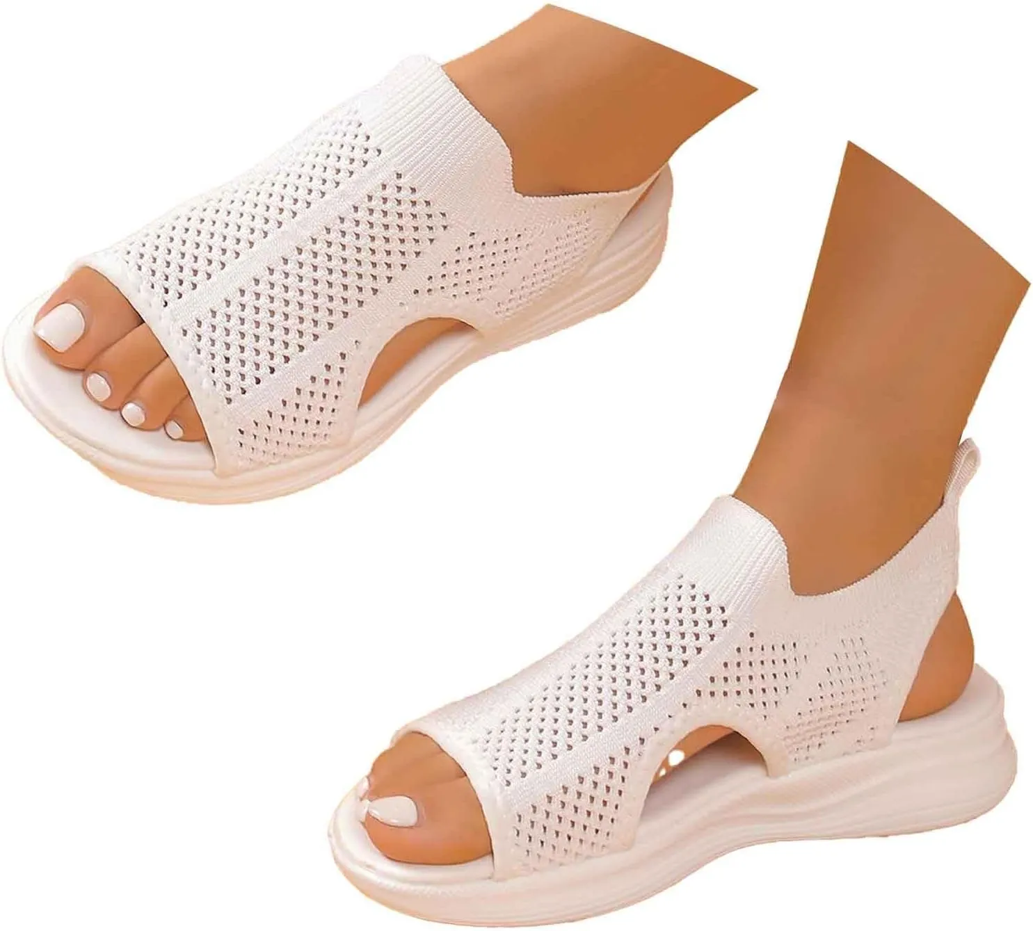 Breathable Mesh Sandals For Women Orthopedic Womens Sandals Arch Support T-Strap Flat Comfortable Summer Shoes