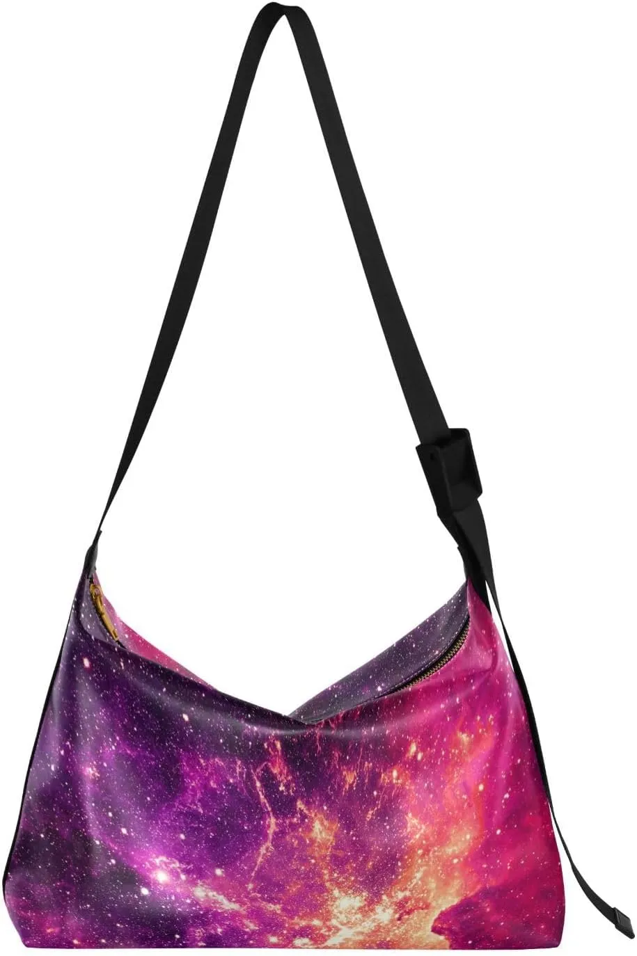 Bursting Galaxy Stars Womens Shoulder Bag Hobo Crossbody Leather Casual Tote Bag for Women Large Outer Space Handbag Shopping Bag