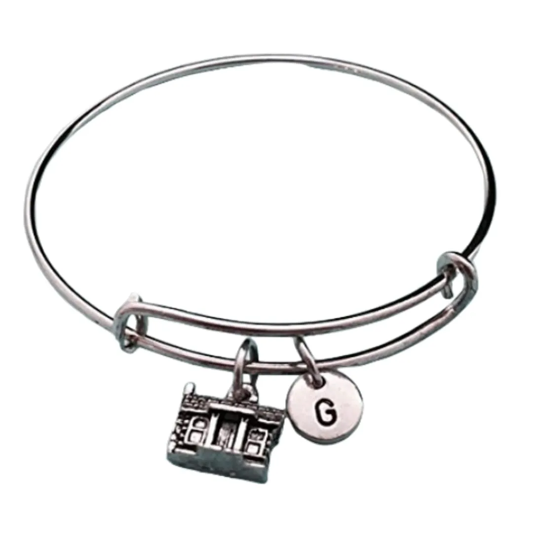 Cabin bangle, cabin charm bracelet, expandable bangle, charm bangle, personalized bracelet, initial, monogram