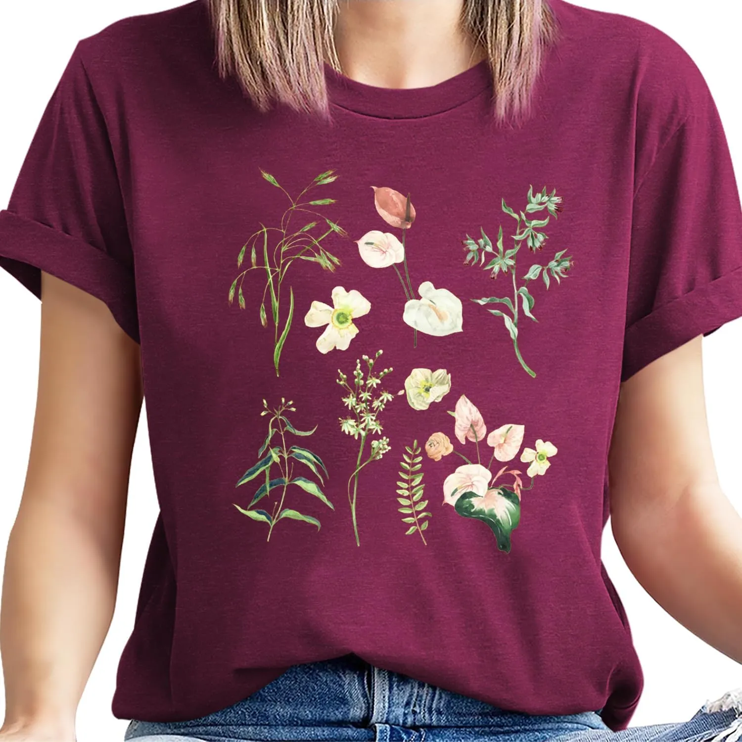 Cat Shirts for Women Flower Tee Shirts Womens Dandelion T-Shirt Cute Dandelion Cat Graphic Print Shirts