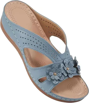 Cathalem Orthopedic Sandals for Women Slip On Dressy Summer Comfortable Slides Sandals Lightweight Memory Foam Platform Shoes