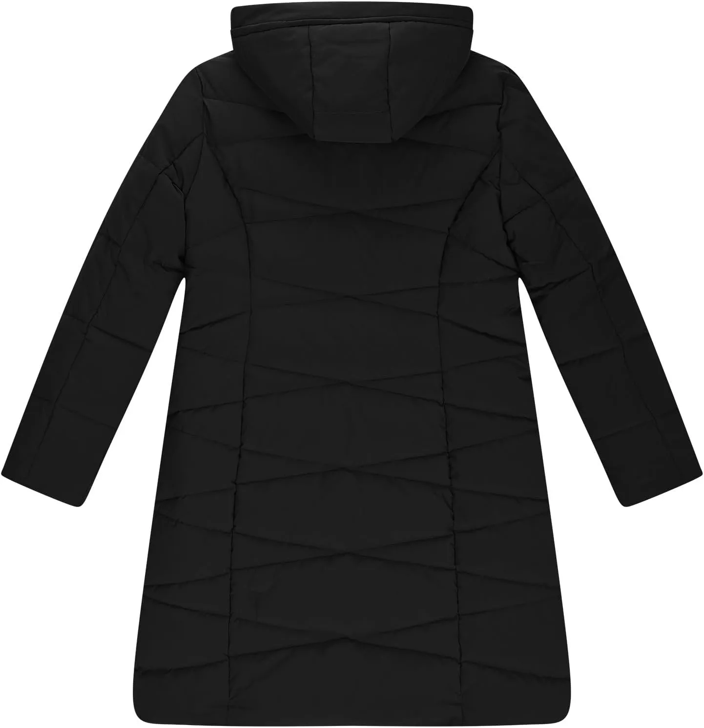 Ceboyel Women Zip Up Quilted Puffer Jackets Warm Winter Coats Long Sleeve Hooded Jacket Clothes Outerwear With Pockets