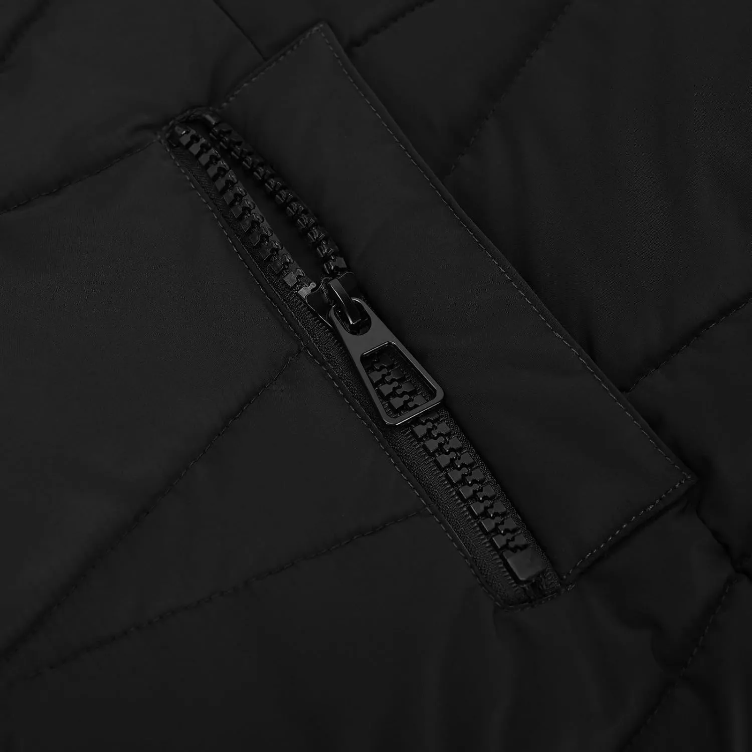 Ceboyel Women Zip Up Quilted Puffer Jackets Warm Winter Coats Long Sleeve Hooded Jacket Clothes Outerwear With Pockets