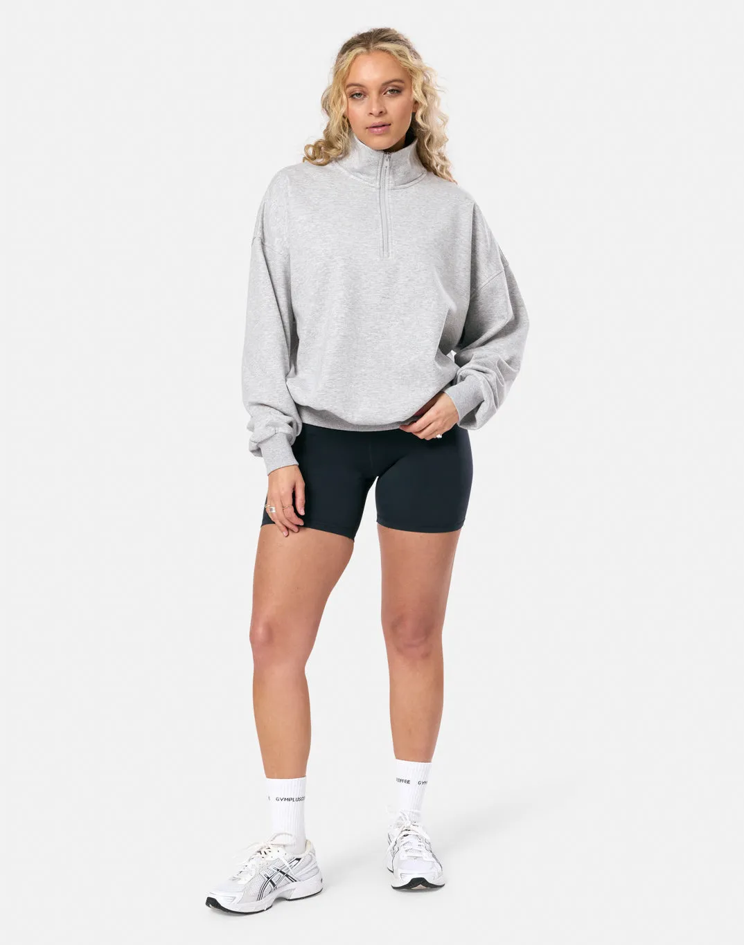 Clubhouse Funnel Neck Zip in Grey Marl