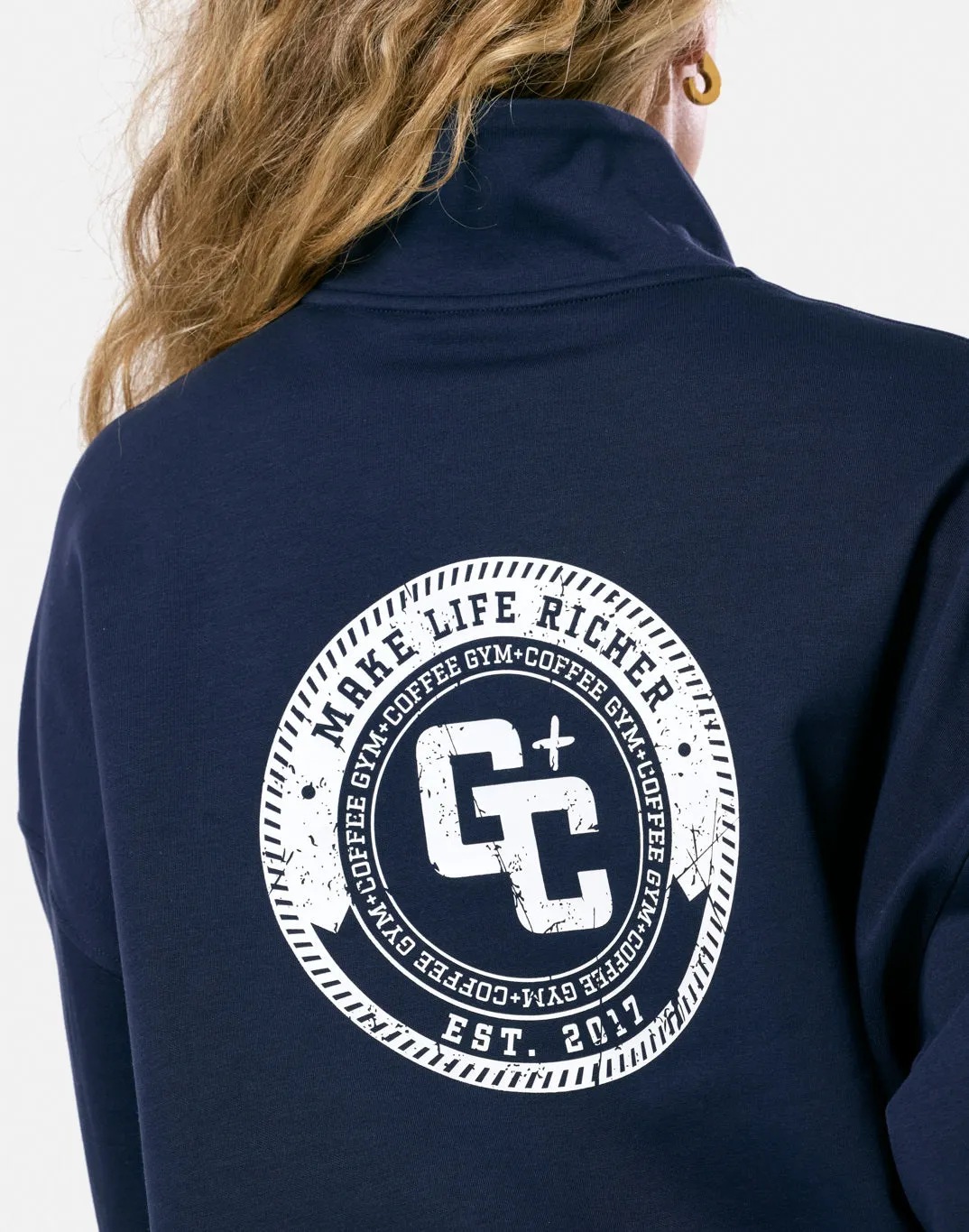 Clubhouse Funnel Neck Zip in Twilight Navy