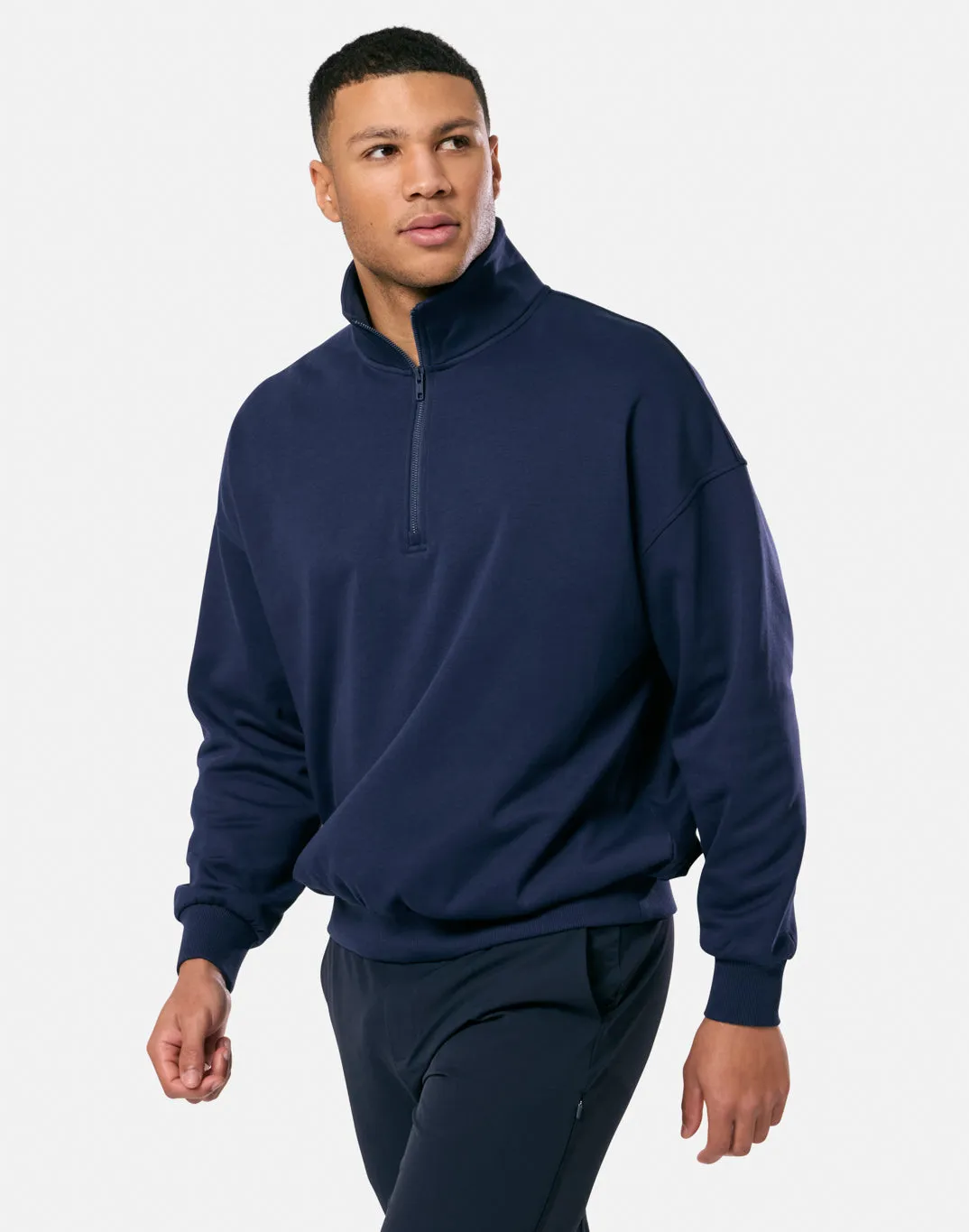 Clubhouse Funnel Neck Zip in Twilight Navy