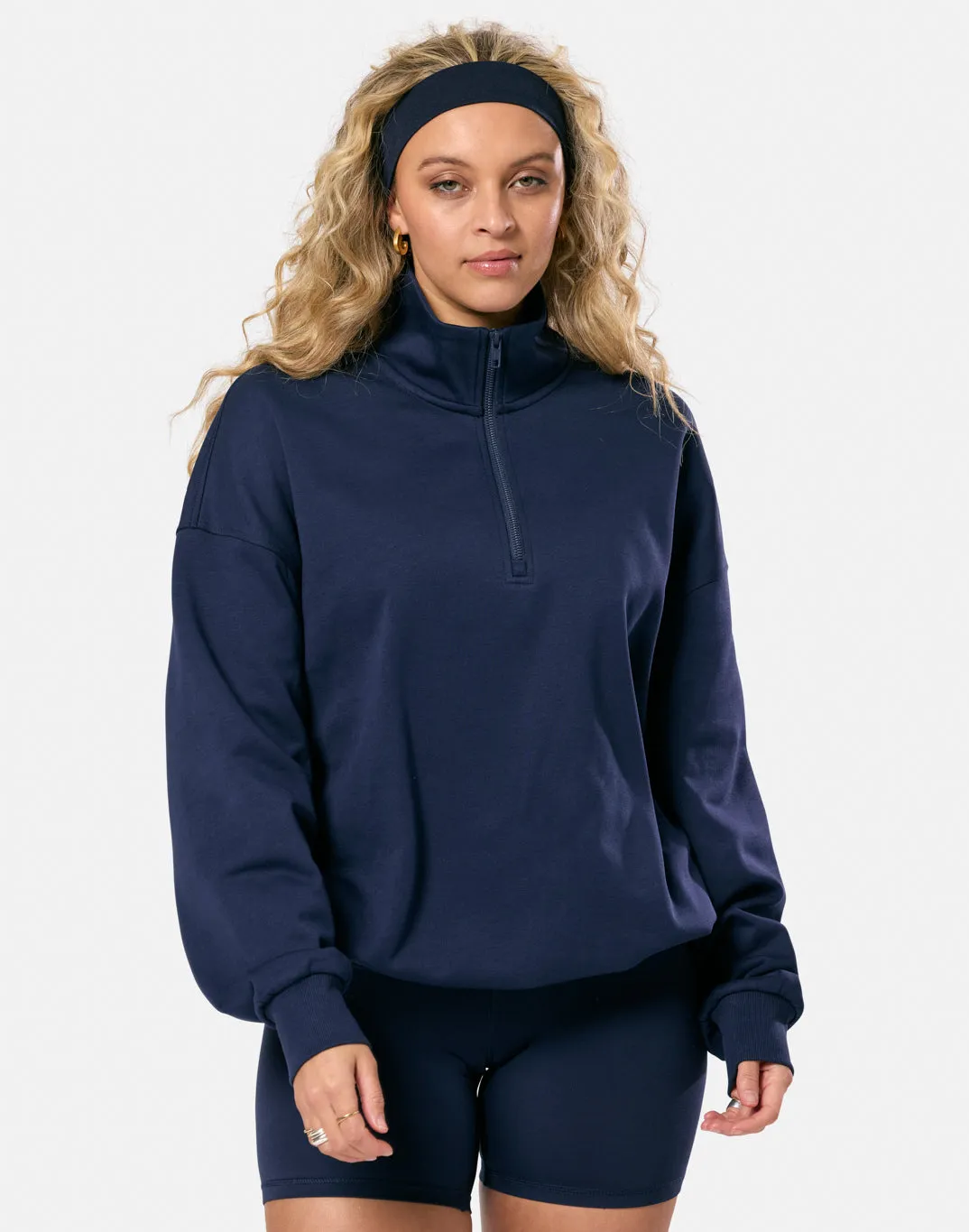 Clubhouse Funnel Neck Zip in Twilight Navy