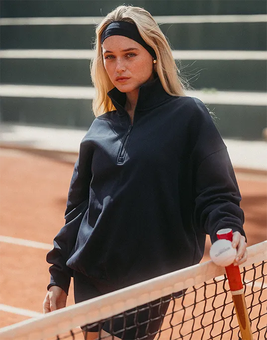 Clubhouse Funnel Neck Zip in Twilight Navy
