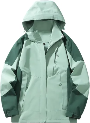 cooki Rain Coats for Women Waterproof with Hood Outdoor Lightweight Windbreaker Outdoor Long Rain Jacket Trench Coats