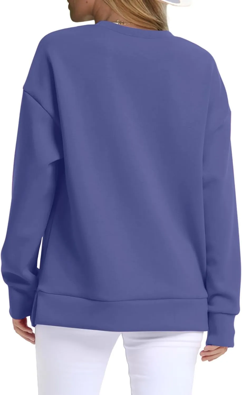 Crewneck Sweatshirts for Women Trendy 2024 Solid Color Pullover Tops Long Sleeve Sweatshirt Tunic Fall Winter Clothes