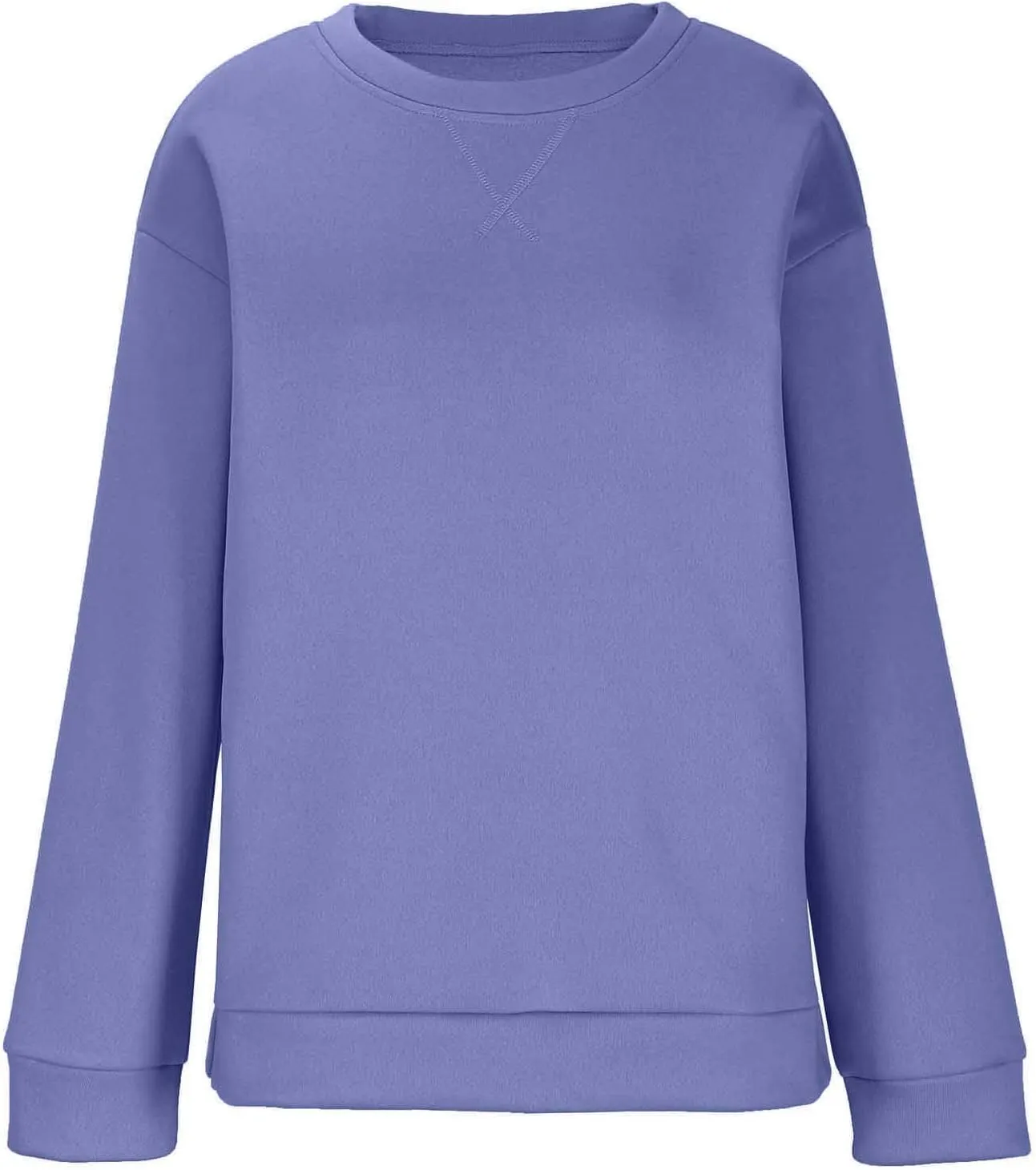 Crewneck Sweatshirts for Women Trendy 2024 Solid Color Pullover Tops Long Sleeve Sweatshirt Tunic Fall Winter Clothes