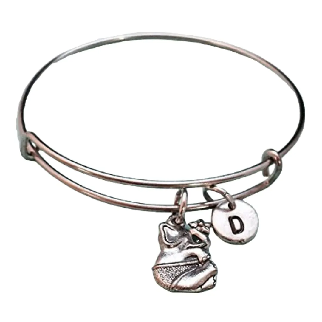 Elephant bangle, elephant charm bracelet, expandable bangle, charm bangle, animal bracelet, personalized bracelet, initial bracelet