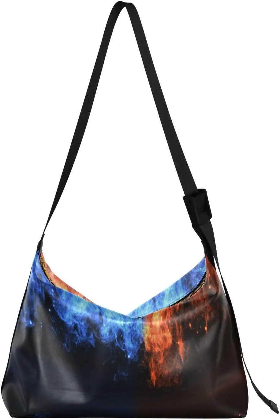 Fire and Ice Concept Womens Shoulder Bag Hobo Crossbody Leather Casual Tote Bag for Women Large with Spark Handbag Shopping Bag