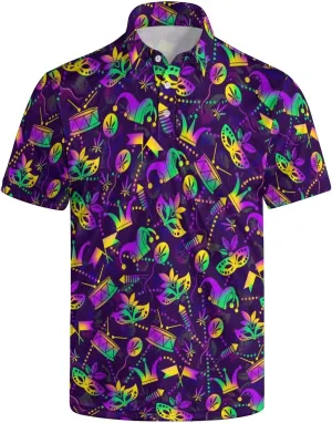 Funny Golf Shirts for Men Golf Short Sleeve Shirts Funny Polo Shirts Moisture Wicking Quick-Dry Collared Shirt