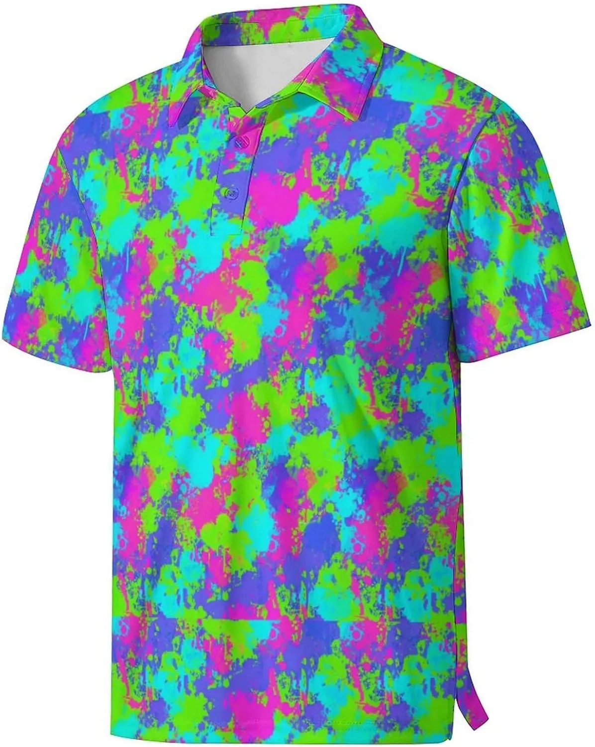 Funny Golf Shirts for Men Quick Dry Mens Golf Polo Shirts Short Sleeve Moisture Wicking Hawaiian Polo Shirts