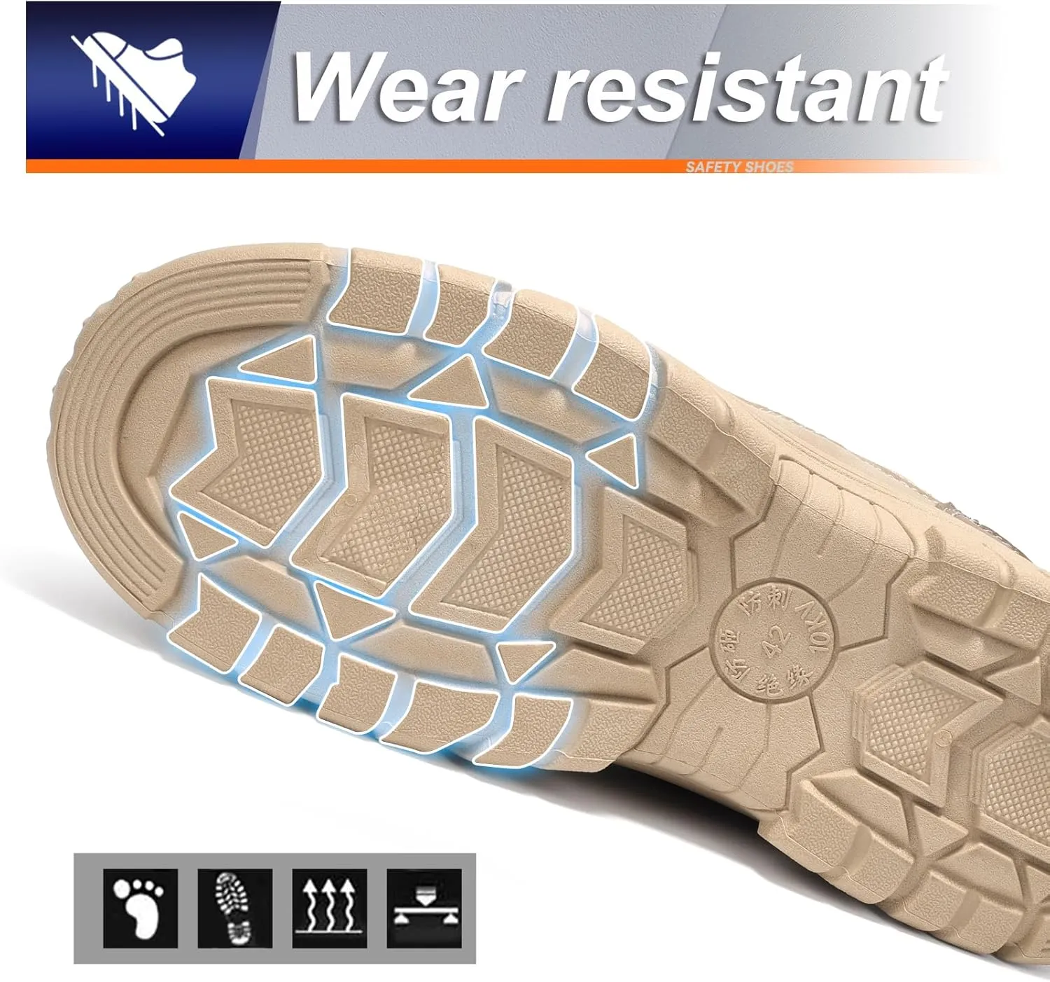Furuian Steel Toe Shoes for Men Lightweight Breathable Work Sneakers Indestructable Construction Safety Shoes