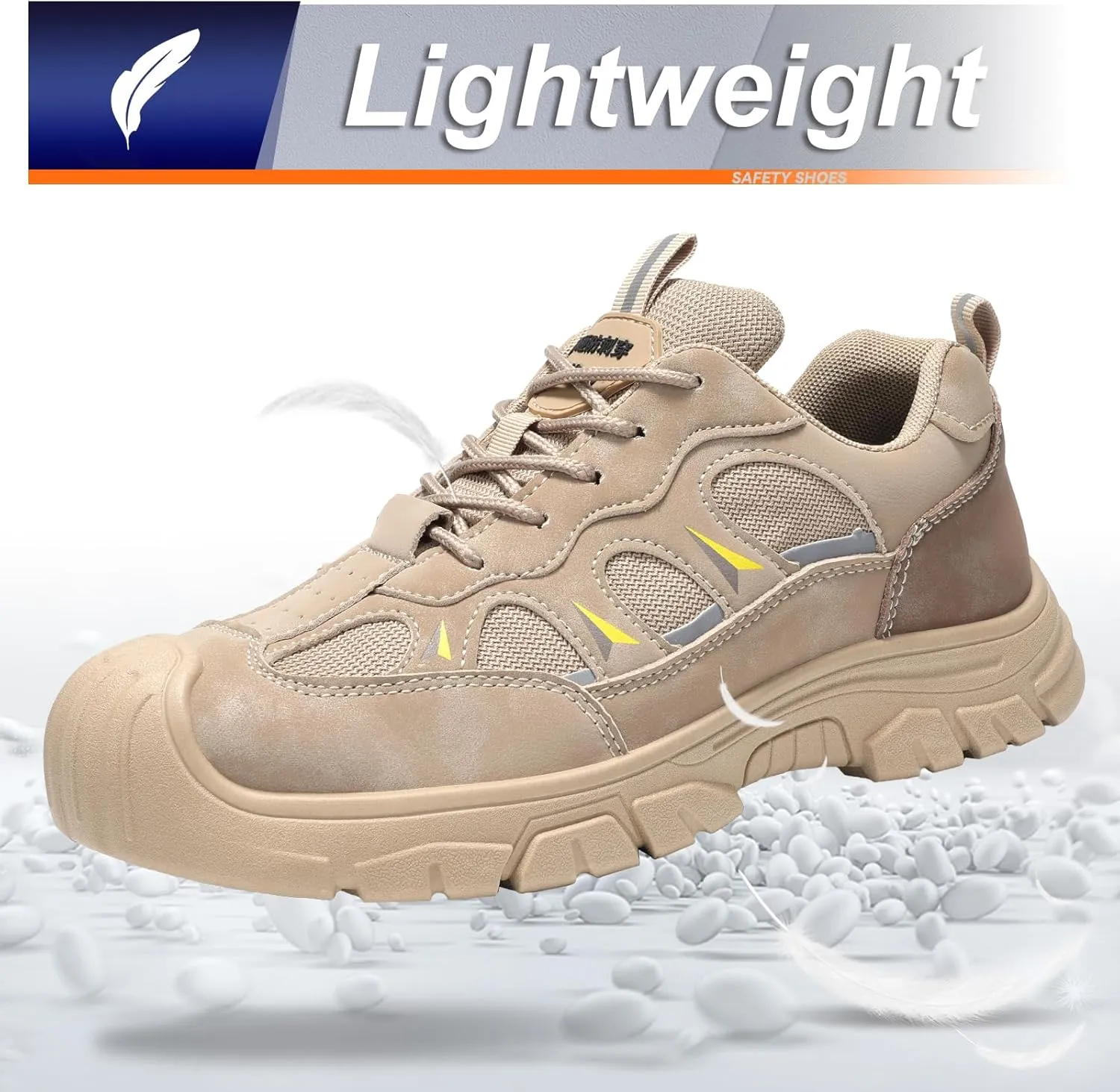 Furuian Steel Toe Shoes for Men Lightweight Breathable Work Sneakers Indestructable Construction Safety Shoes
