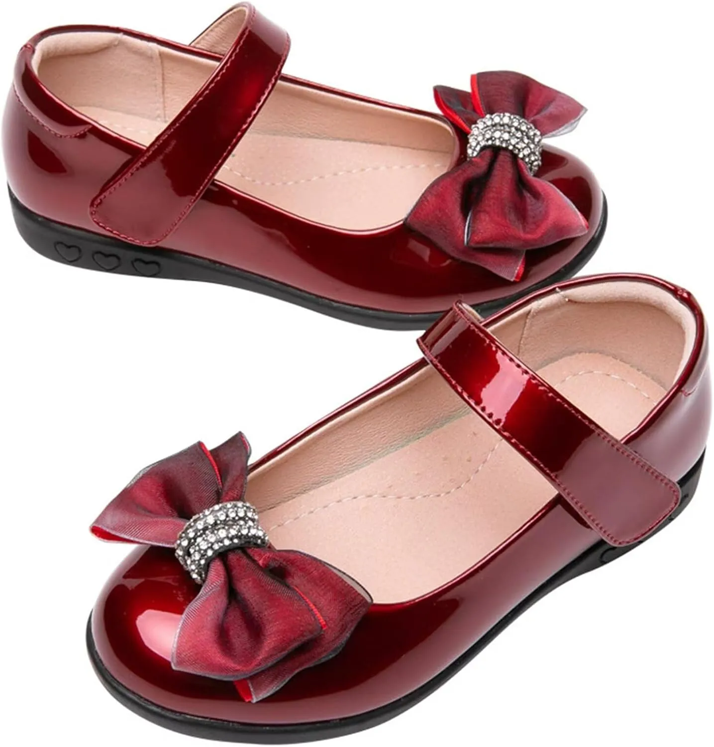Girls Dress Shoes for School Wedding Church Party Leather Flats Princess Shoes Toddler/Kids