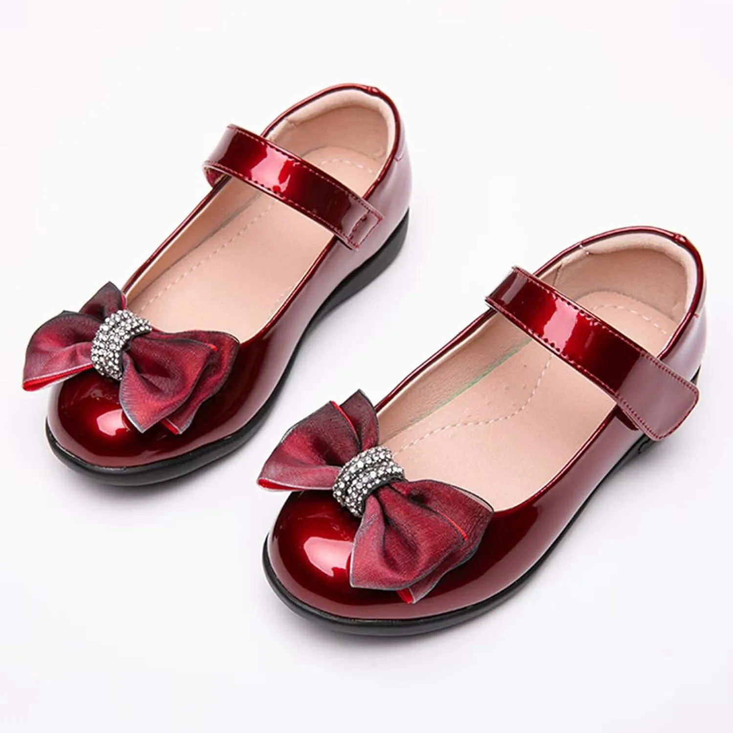 Girls Dress Shoes for School Wedding Church Party Leather Flats Princess Shoes Toddler/Kids