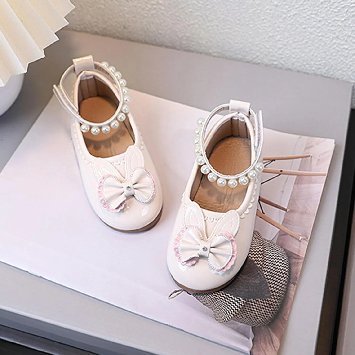 Girls School Shoe Girls Princess Shoes New Children's Shoes Pearl Bow Spring and Summer Small Leather Girl