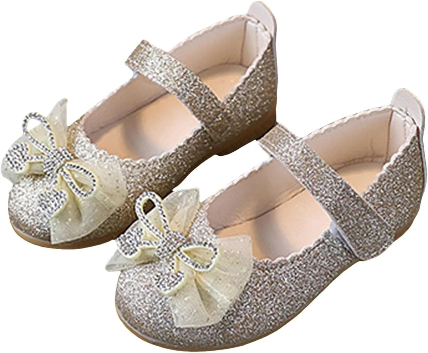 Glitter Mary Jane Flat Sandal Girls Leather Shoes Spring and Sequin Children's Shoes Toddler Single