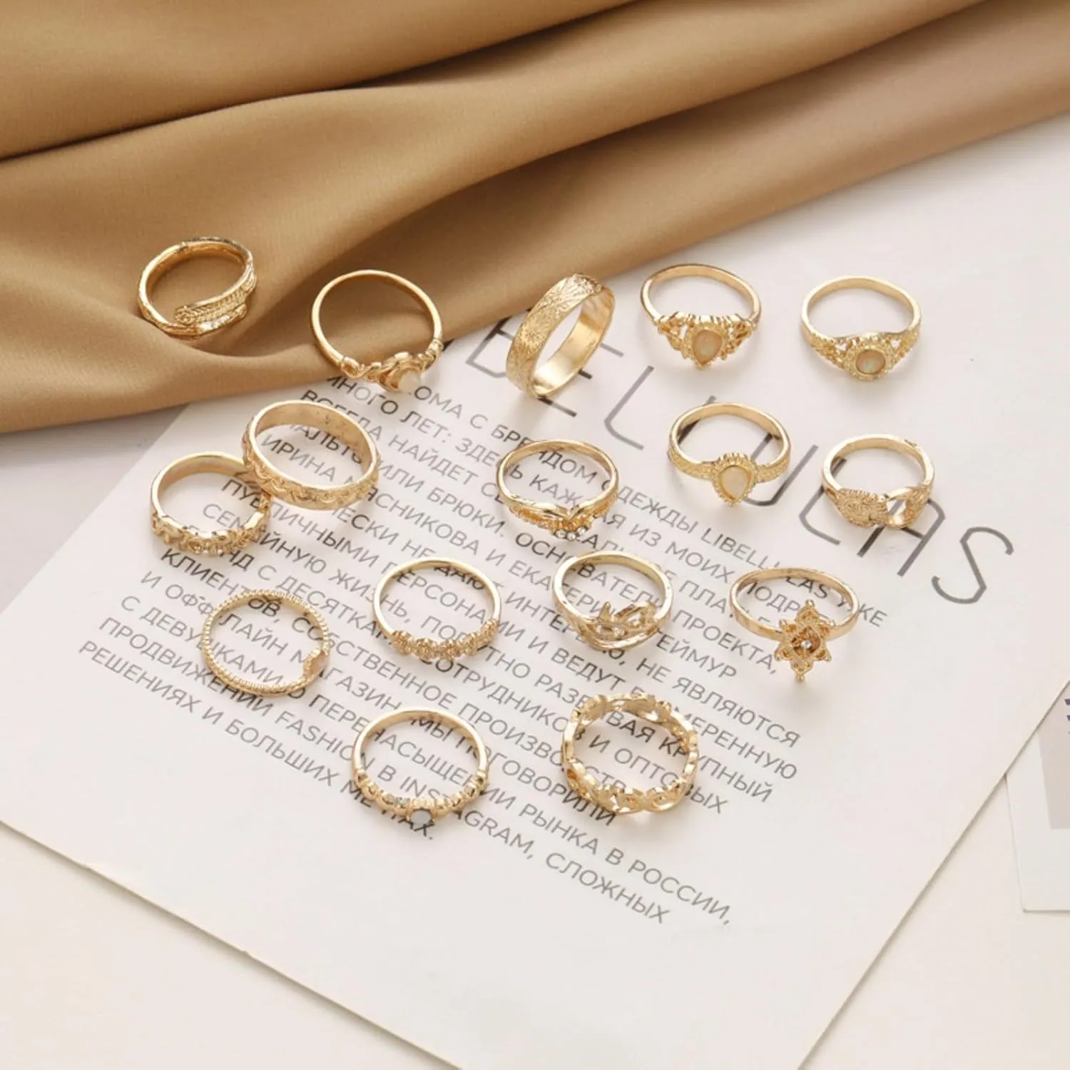 Gold Knuckle Rings Set for Women,Vintage Stackable Finger Rings Pack, Dainty Boho Adjustable Signet Rings Sparkle Crystal Joint Finger Midi Rings Trendy Jewelry