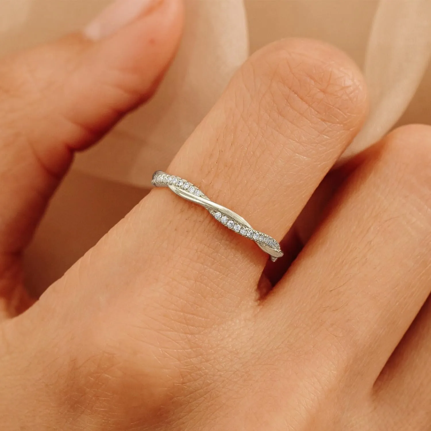 Gold Rings for Women Non Tarnish 14K Gold/Silver Stackable Rings Set Dainty Cubic Zirconia Diamond Thumb Rings Wedding Eternity Band Trendy Simple Baguette Ring Size 5 6 7 8 9 10