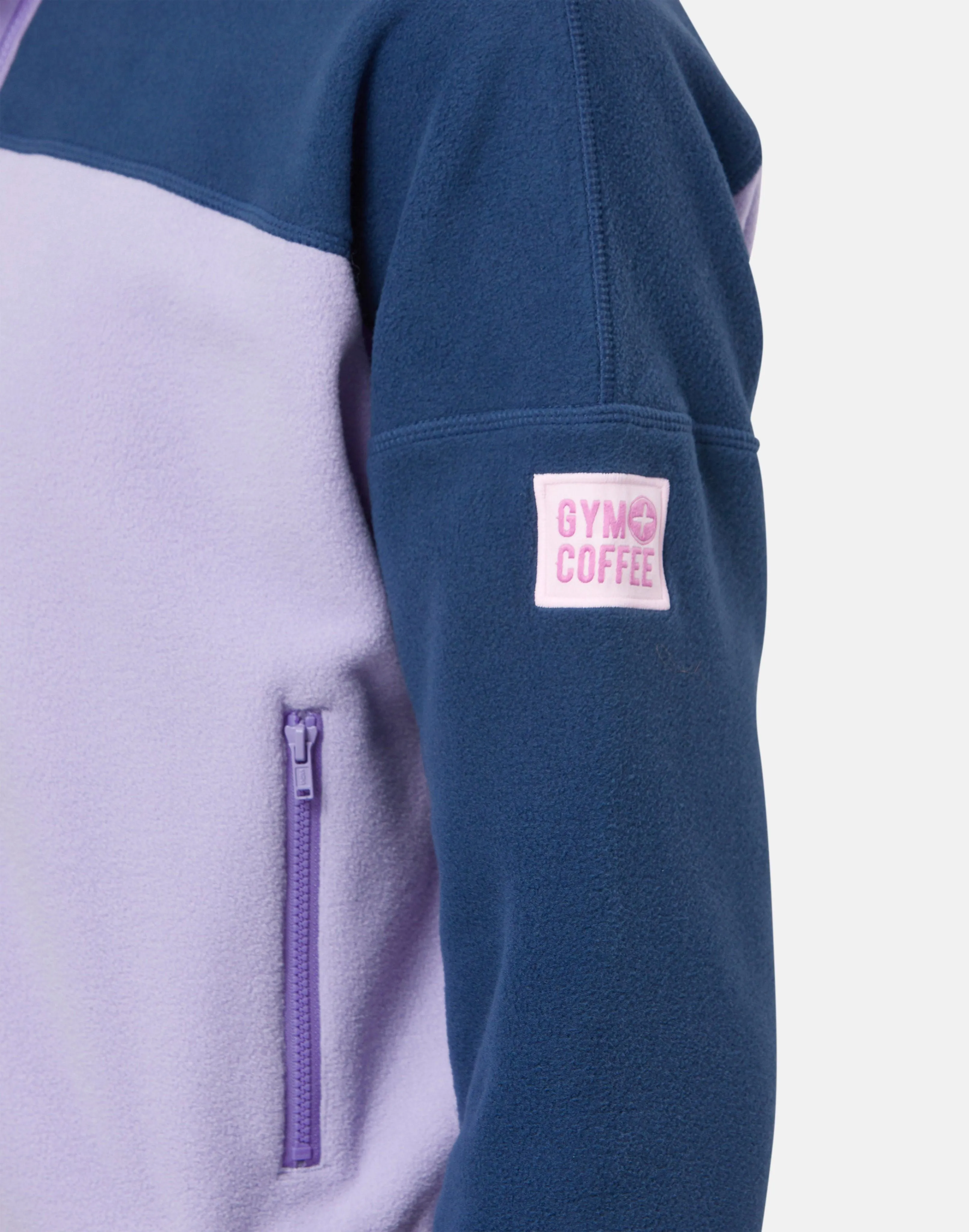 Half Zip Crop Polar Fleece in Lilac