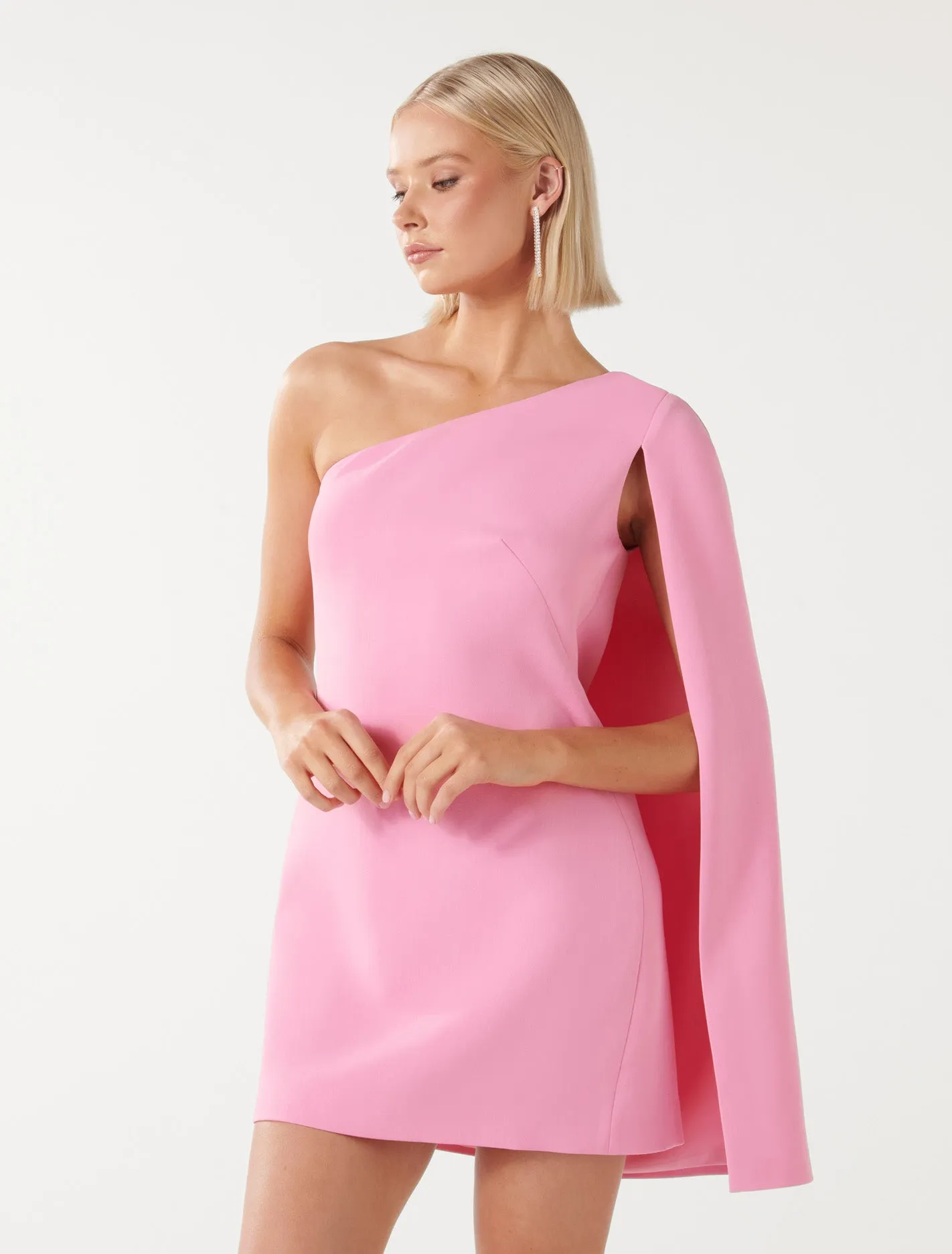 Hartley Asymm Cape Mini Dress