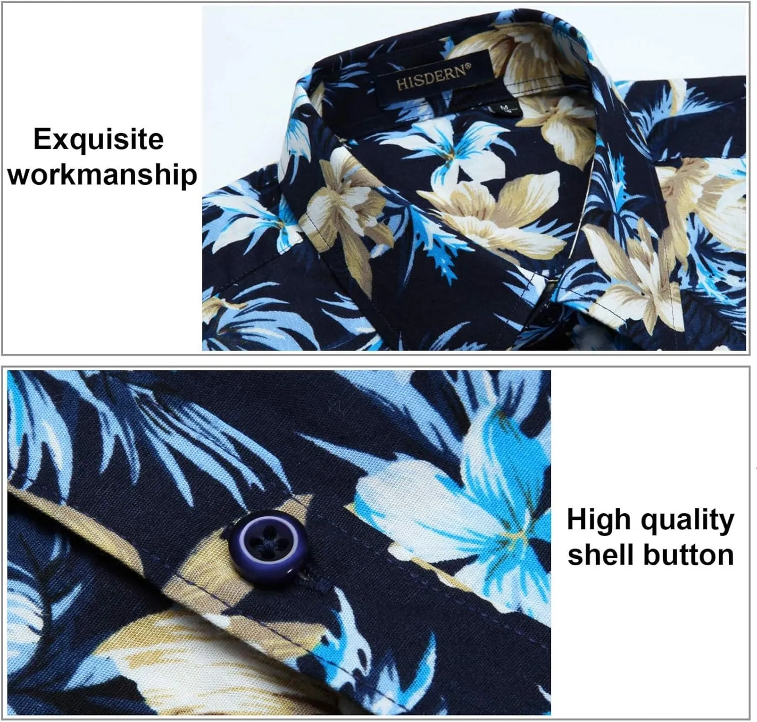 Hawaiian Shirt for Men Short Sleeve Button Down Linen Shirts Lightweight Loose Vacation Clothes Aloha