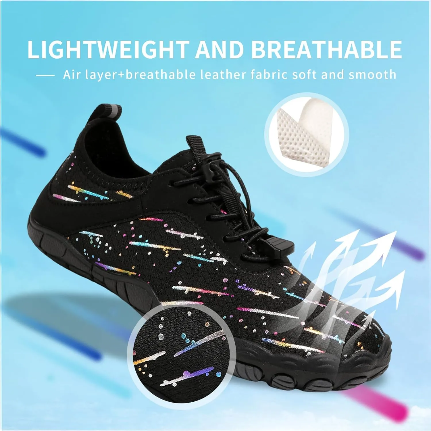 Hike Barefoot Shoes for Women Men - Quick Dry Wide Toe Box Beach Swim Athletic Sports Shoes, Non-Slip Hike Yoga Lightweight Footwear Aqua Hiking Walking Kayaking Diving Surfing