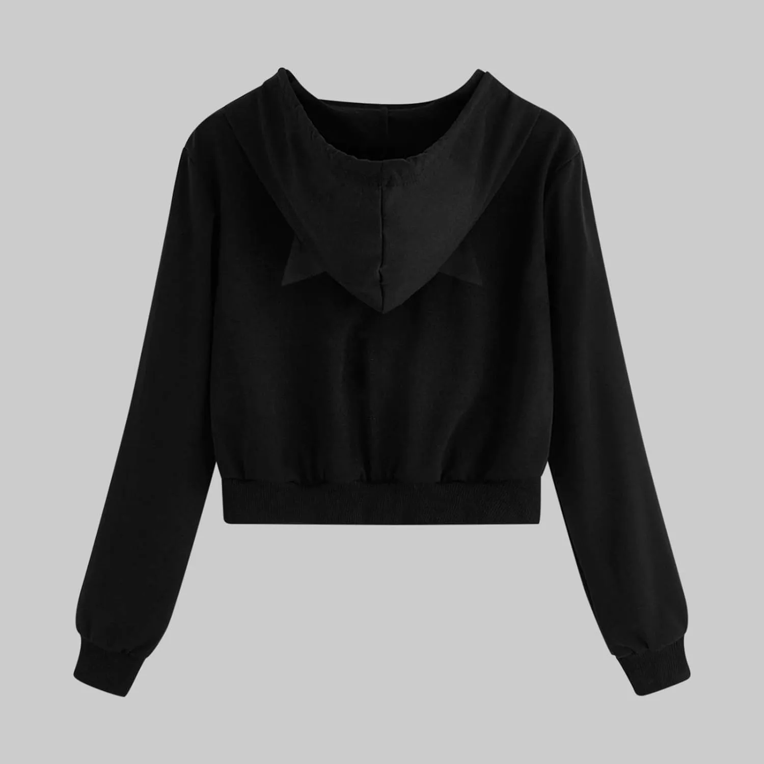 hlysgo Women Full Zip Up Cropped Hoodie Sweatshirt Plus Size Long Sleeve Hooded Crop Top Y2k Teen Girls Jackets with Pockets