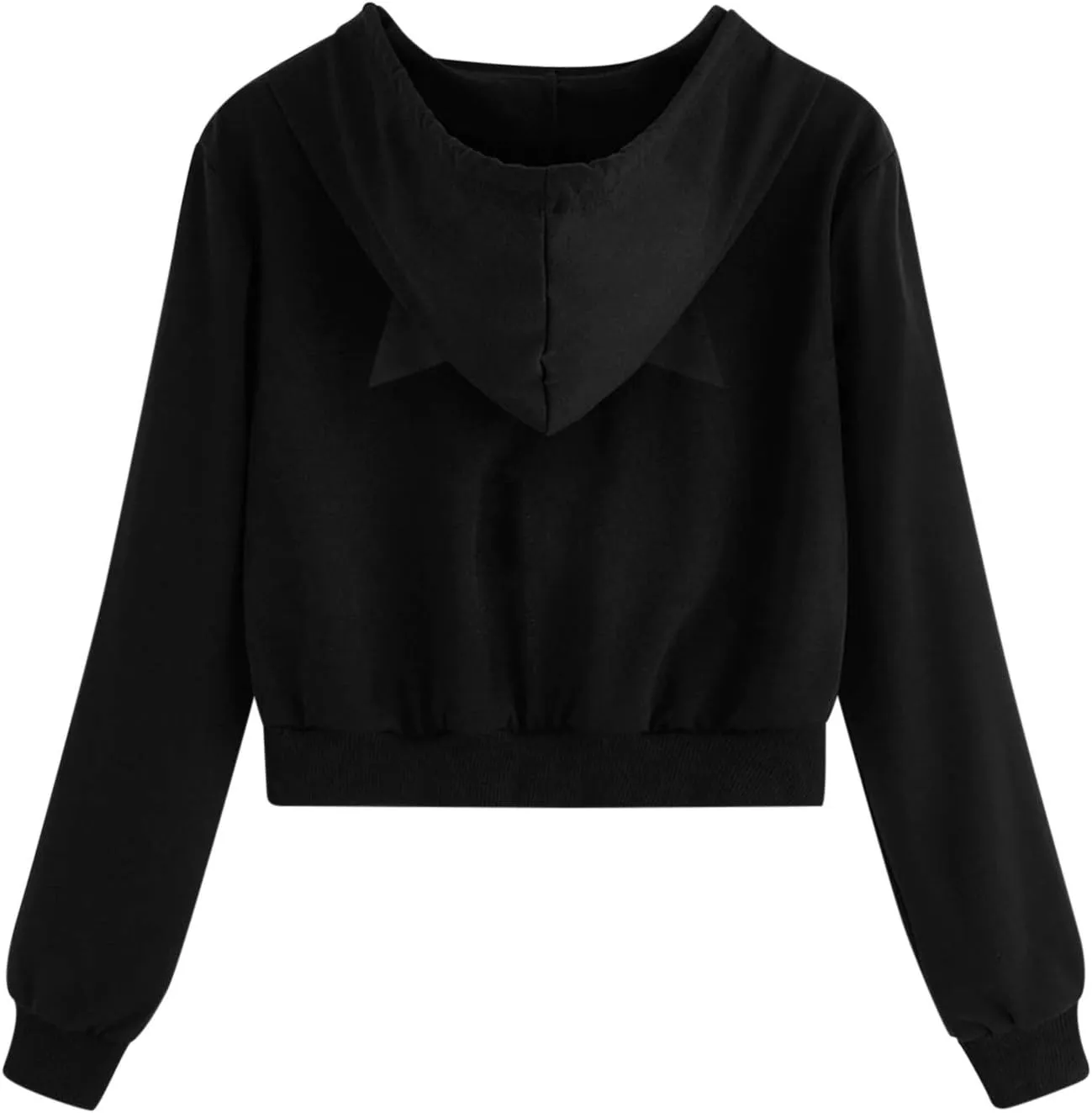 hlysgo Women Full Zip Up Cropped Hoodie Sweatshirt Plus Size Long Sleeve Hooded Crop Top Y2k Teen Girls Jackets with Pockets