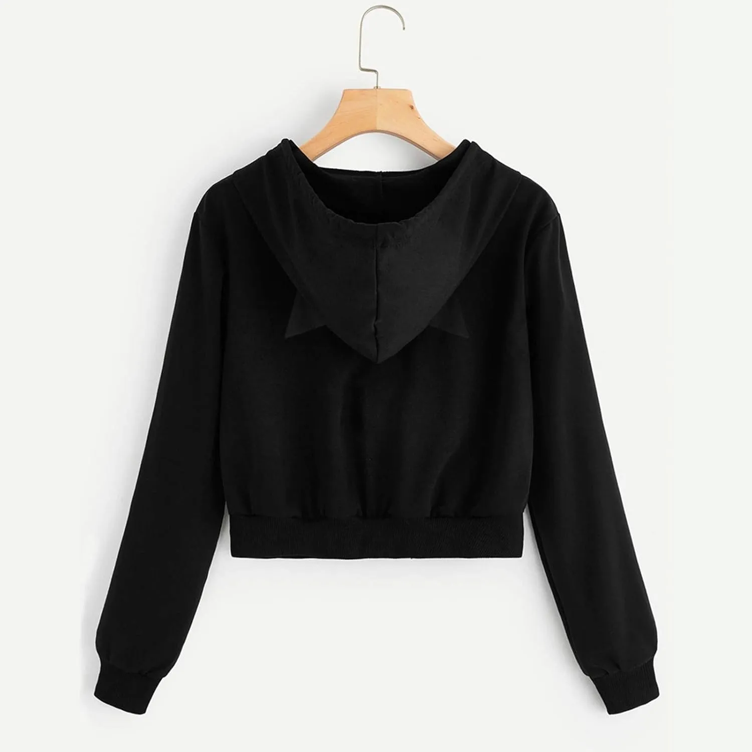 hlysgo Women Full Zip Up Cropped Hoodie Sweatshirt Plus Size Long Sleeve Hooded Crop Top Y2k Teen Girls Jackets with Pockets