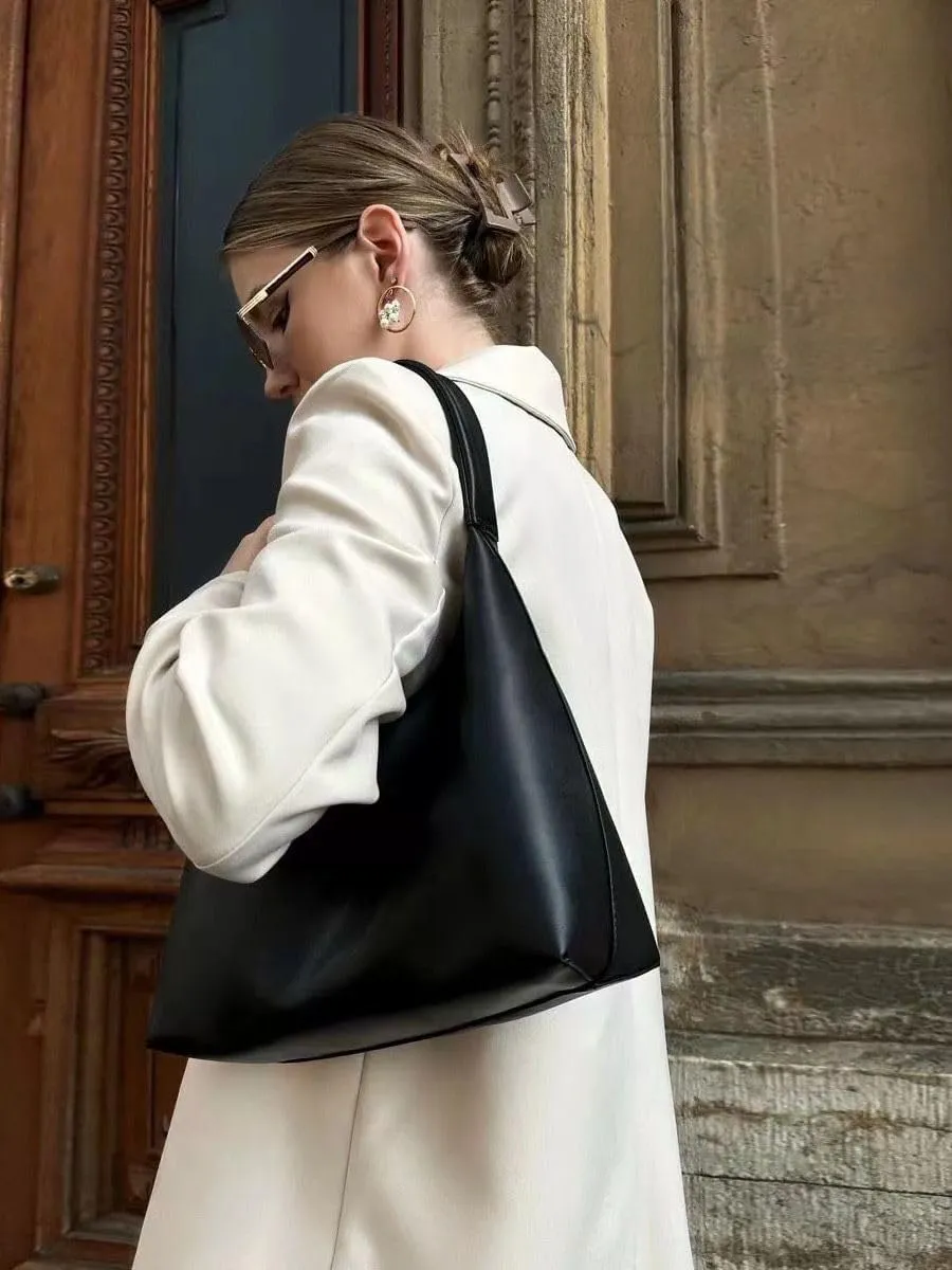Hobo bag for women soft handle shoulder bag ladies tote bag Big Capacity handbag for commuting underarm bag (White)