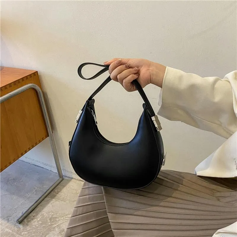 Hobo Bagwomen'S Bag Simple Hobo Bag Fashion Shoulder Armpit Bag Pure Colour Temperament Shoulder Bag