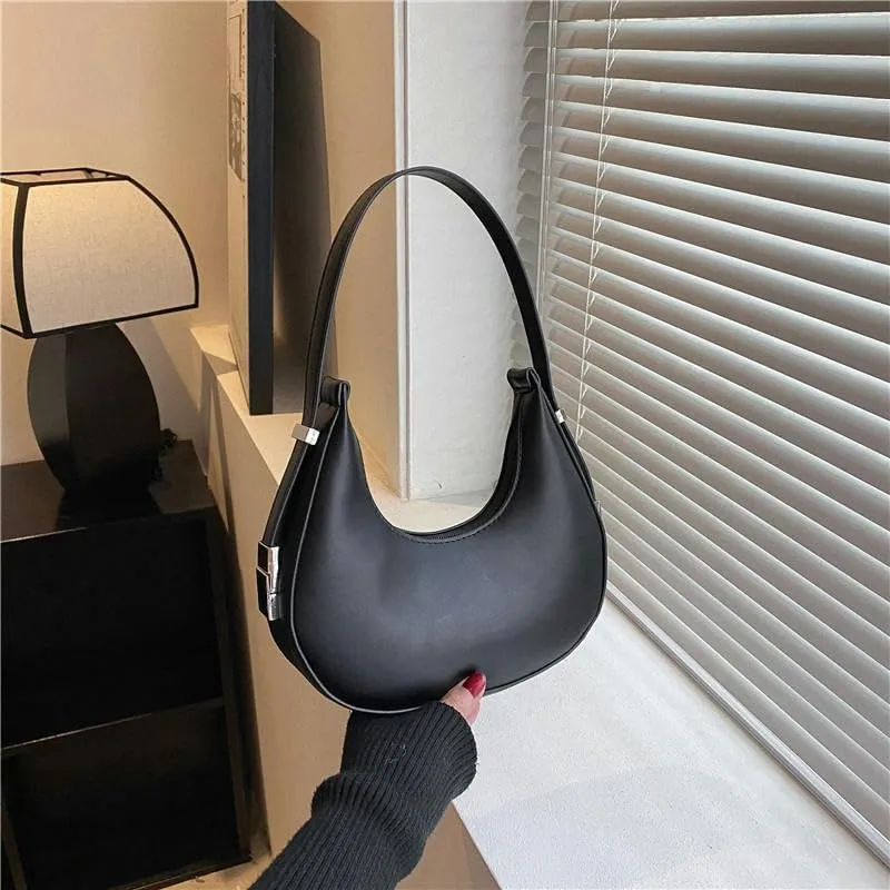 Hobo Bagwomen'S Bag Simple Hobo Bag Fashion Shoulder Armpit Bag Pure Colour Temperament Shoulder Bag